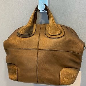 Givenchy nightingale weathered gold bag